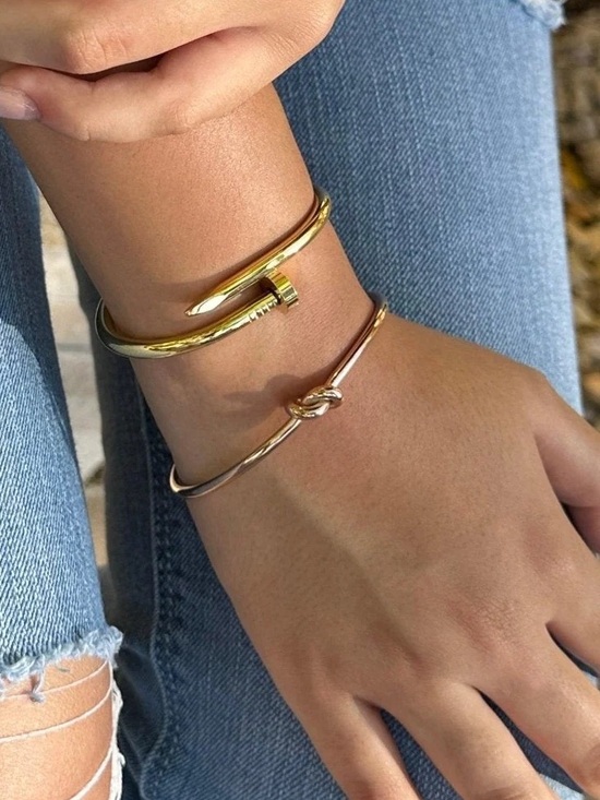 Jewelry - Gold Plated Nail-Style Bracelet - Women Jewelry- never worn! Perfect condition!